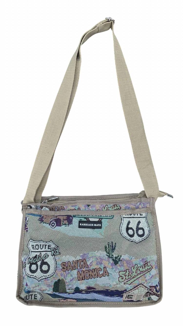 NEW ROUTE 66 women's canvas crossbody bag in beige